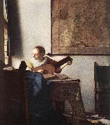 Woman with a Lute near a Window wt VERMEER VAN DELFT, Jan